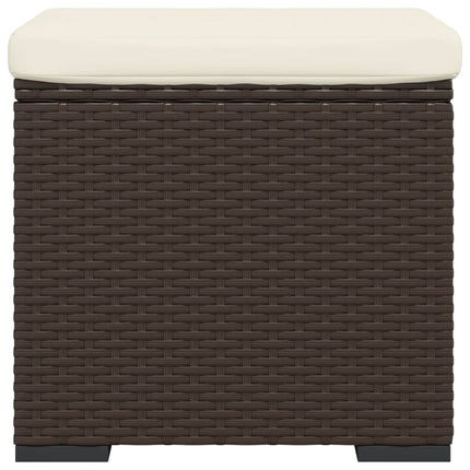 Fotpall med kudde brun 40x30x40 cm konstrotting