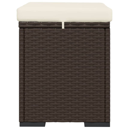 Fotpall med kudde brun 40x30x40 cm konstrotting