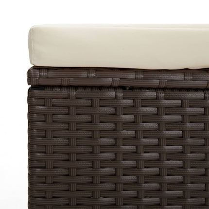 Fotpall med kudde brun 40x30x40 cm konstrotting