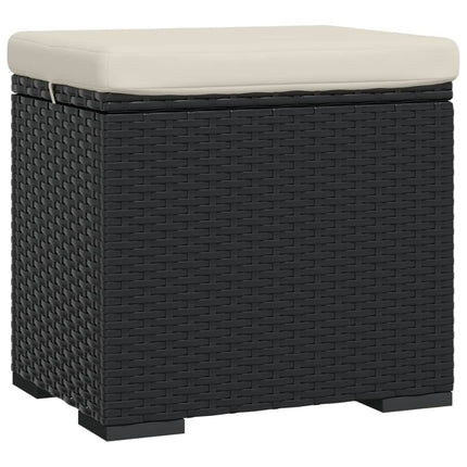 Fotpall med kudde 2 st svart 40x30x40 cm konstrotting