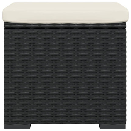 Fotpall med kudde 2 st svart 40x30x40 cm konstrotting