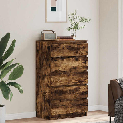 Lådskåp rökfärgad ek 60x36x103 cm konstruerat trä