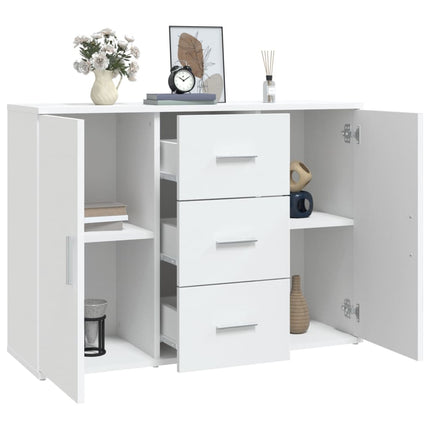 Skänk vit 91x29,5x65 cm konstruerat trä