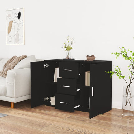 Skänk svart 91x29,5x65 cm konstruerat trä