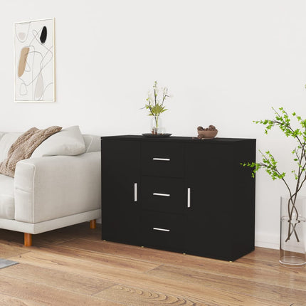 Skänk svart 91x29,5x65 cm konstruerat trä
