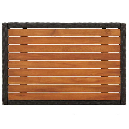 Trädgårdsstolar 2 st med bord svart konstrotting