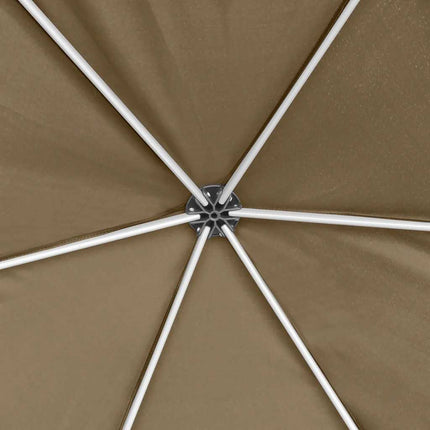 Pop-Up tält sexkantigt med sidoväggar 3,6x3,1 m taupe 220g/m²