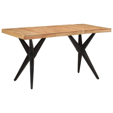Matbord svart 140x70x76 cm massivt akaciaträ