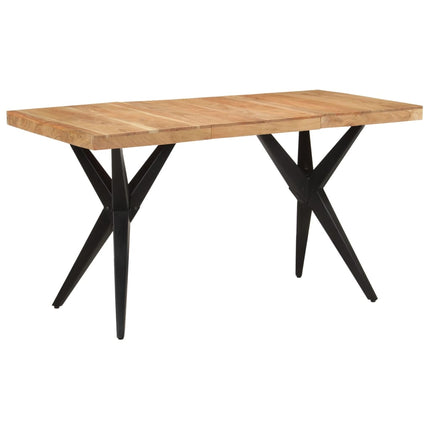 Matbord svart 140x70x76 cm massivt akaciaträ