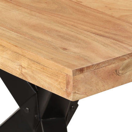 Matbord svart 180x90x77 cm massivt akaciaträ