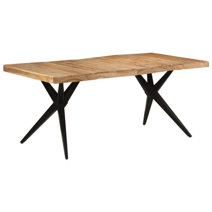 Matbord svart 180x90x77 cm massivt akaciaträ