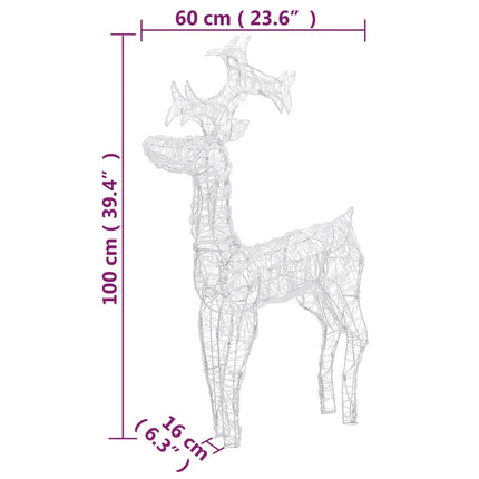 Juldekoration renar 3 st 60x16x100 cm akryl