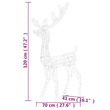 Juldekoration renar akryl 3 st 120 cm kallvit