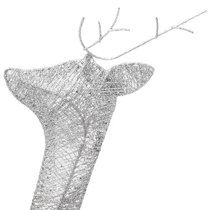 Julrenar 6 st silver kallvit mesh