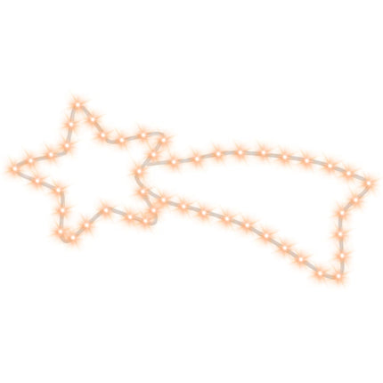 Julstjärna komet-figurer 2 st med 48 LED varmvit 65x28 cm