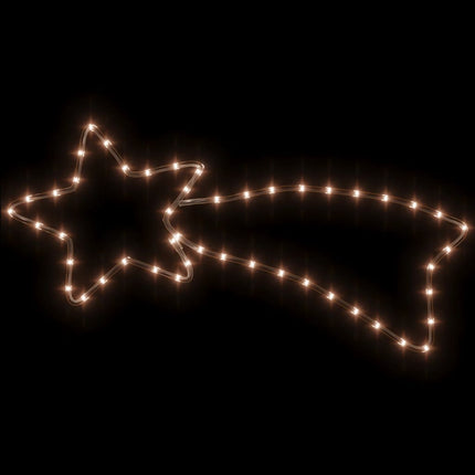 Julstjärna komet-figurer 3 st med 48 LED varmvit 65x28 cm