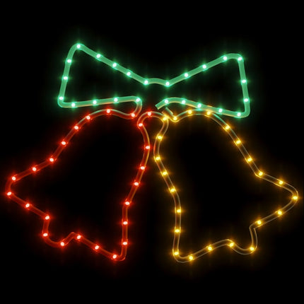 Juldekoration klock-figurer 2 st med 72 LEDs 50x56 cm