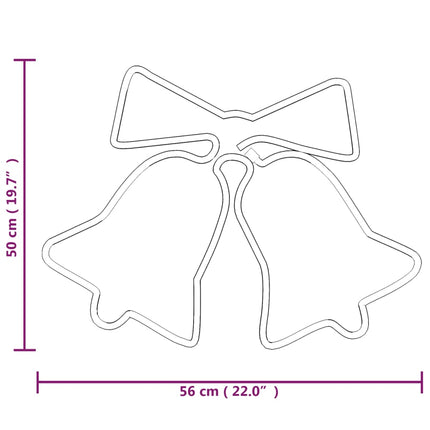 Juldekoration klock-figurer 3 st med 72 LEDs 50x56 cm