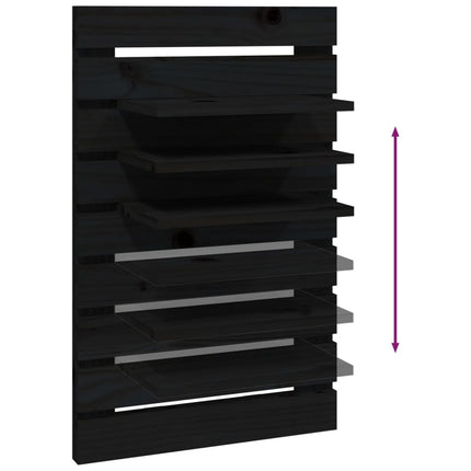 Väggmonterade sängbord 2 st svart massiv furu
