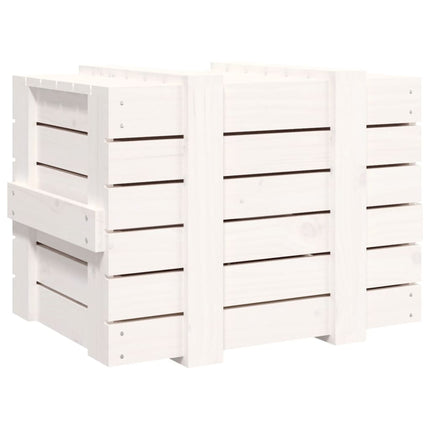 Förvaringslåda vit 58x40,5x42 cm massiv furu