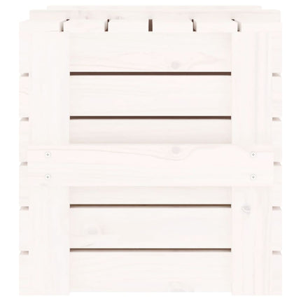 Förvaringslåda vit 58x40,5x42 cm massiv furu
