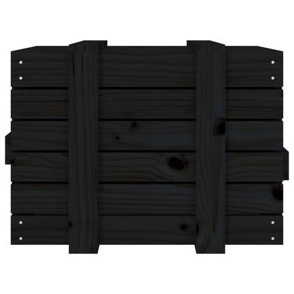 Förvaringslåda svart 58x40,5x42 cm massiv furu
