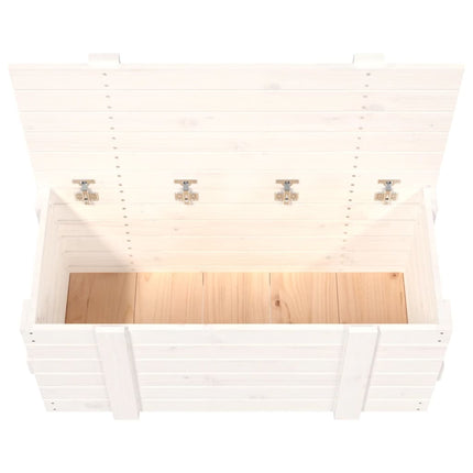 Förvaringslåda vit 91x40,5x42 cm massiv furu