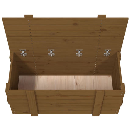 Förvaringslåda honungsbrun 91x40,5x42 cm massiv furu