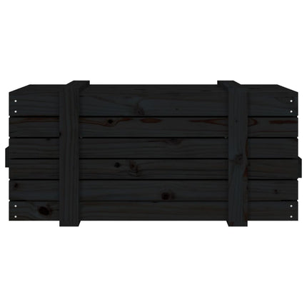 Förvaringslåda svart 91x40,5x42 cm massiv furu