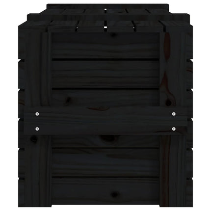 Förvaringslåda svart 91x40,5x42 cm massiv furu