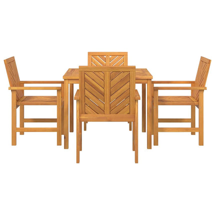 Trädgårdsmöbelset 5 pcs Brun Massivt Akaciaträ