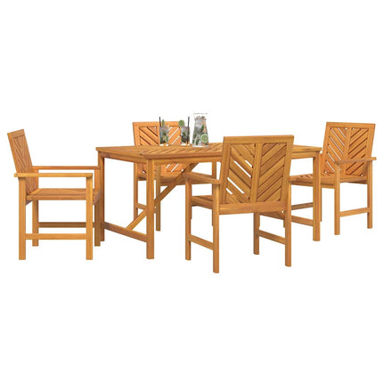 Trädgårdsmöbelset 5 pcs Brun Massivt Akaciaträ