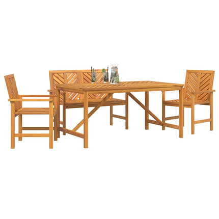 Trädgårdsmöbelset 4 pcs Brun Massivt Akaciaträ