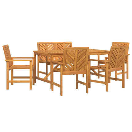 Trädgårdsmöbelset 6 pcs Brun Massivt Akaciaträ