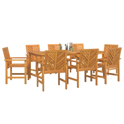 Trädgårdsmöbelset 9 pcs Brun Massivt Akaciaträ