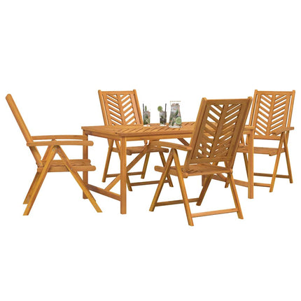 Trädgårdsmöbelset 5 pcs Brun Massivt Akaciaträ
