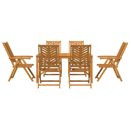 Trädgårdsmöbelset 7 pcs Brun Massivt Akaciaträ