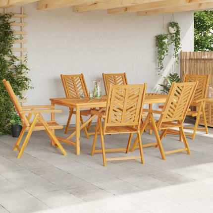 Trädgårdsmöbelset 7 pcs Brun Massivt Akaciaträ