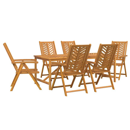 Trädgårdsmöbelset 7 pcs Brun Massivt Akaciaträ