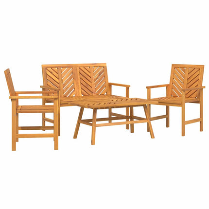 Trädgård loungemöbler 4 pcs Brun Massivt Akaciaträ
