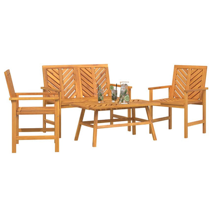 Trädgård loungemöbler 4 pcs Brun Massivt Akaciaträ