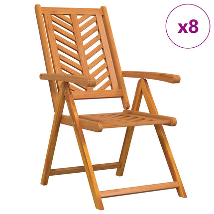 Trädgård Stol 8 pcs Brun 57 x 72 x 109 cm Massivt Akaciaträ