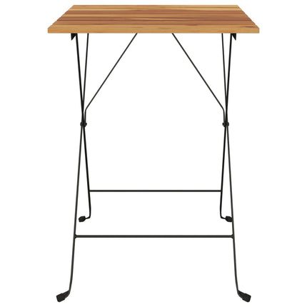 Hopfällbart cafébord 55x54x71 cm massiv teak och stål