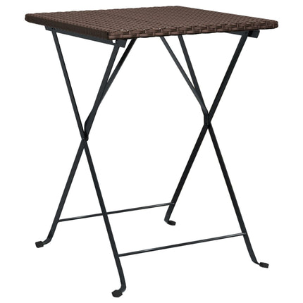 Hopfällbart caféset 3 delar konstrotting brun