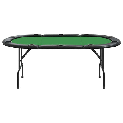 Pokerbord för 10 spelare hopfällbart 207x106x76 cm grön