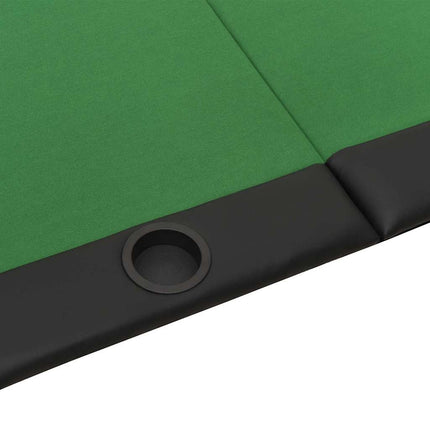 Pokerbord för 10 spelare hopfällbart 207x106x76 cm grön