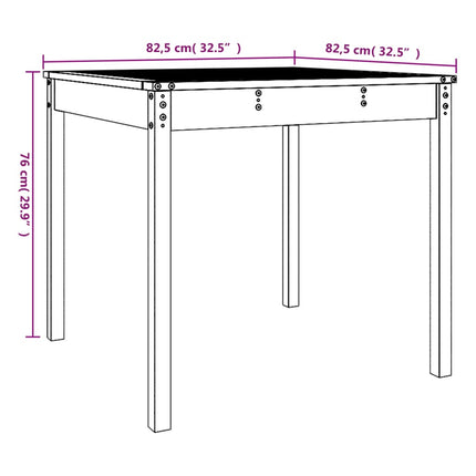 Trädgårdsbord 82,5x82,5x76 cm massiv furu