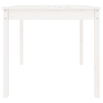 Trädgårdsbord vit 82,5x82,5x76 cm massiv furu