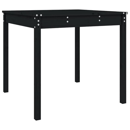 Trädgårdsbord svart 82,5x82,5x76 cm massiv furu