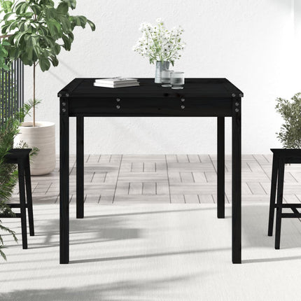 Trädgårdsbord svart 82,5x82,5x76 cm massiv furu